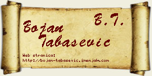 Bojan Tabašević vizit kartica